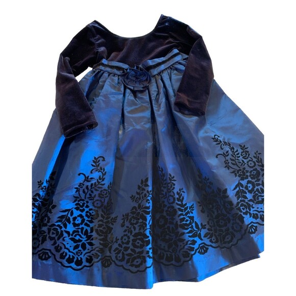 Vintage Bonnie Jean Velvet Taffeta Fairy Victorian Holiday Party Dress Girl's 4 - Picture 2 of 11
